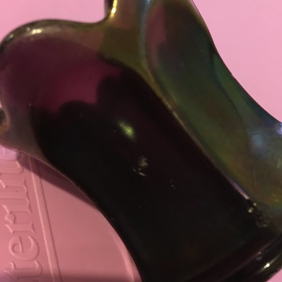 Vintage Amethyst Carnival Glass Toothpick Holder - Picture 11 of 16